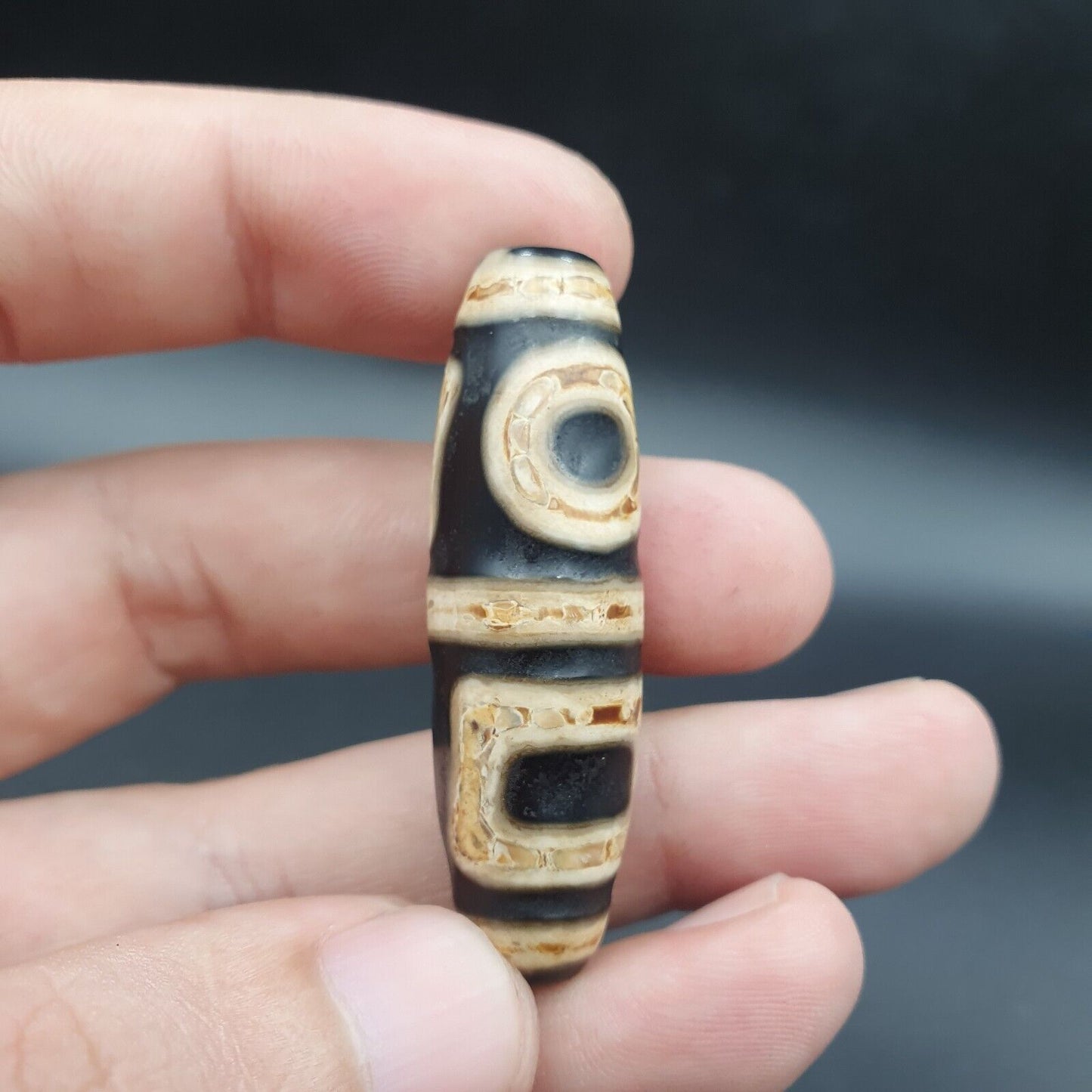 力量藏老瑪瑙*2眼2窗*天珠靈性吊墜