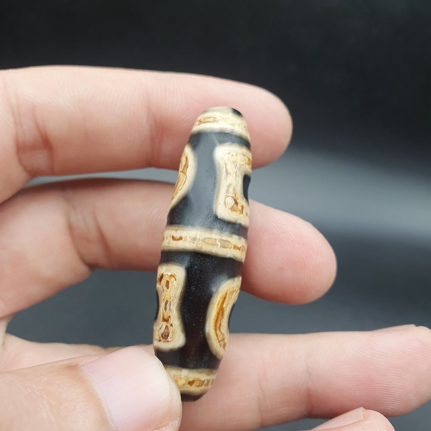 力量藏老瑪瑙*2眼2窗*天珠靈性吊墜