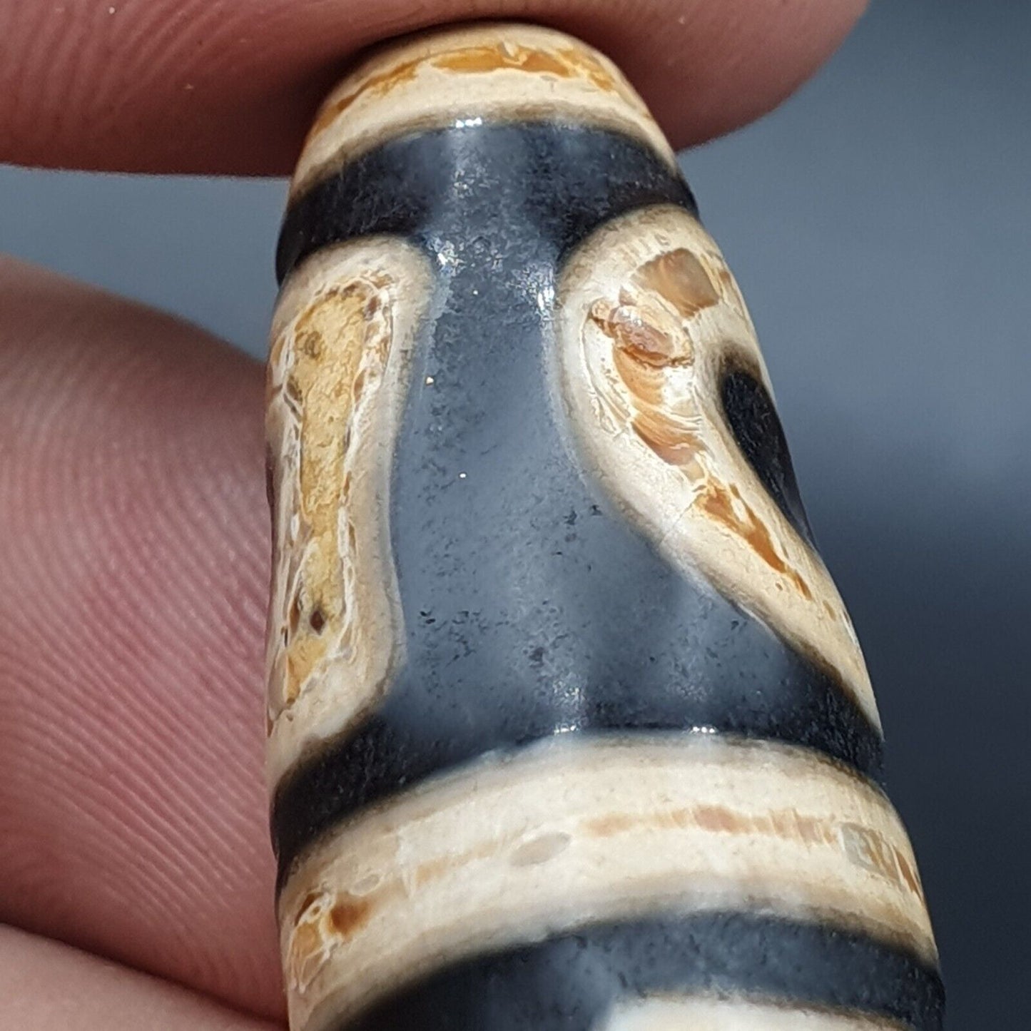 力量藏老瑪瑙*2眼2窗*天珠靈性吊墜