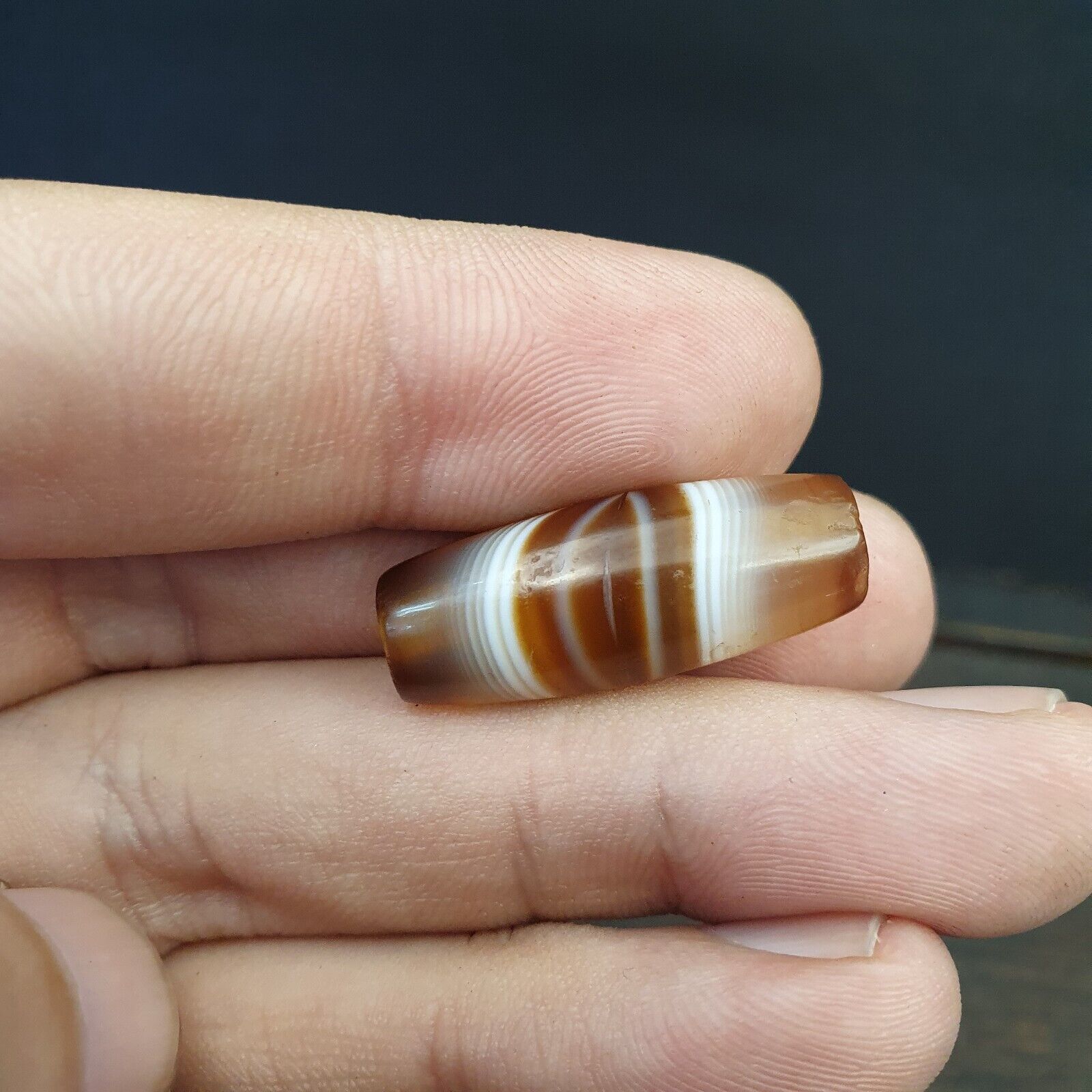 Ancient Agate Bead Pure Eye Suleimani Himalaya Amulet Religious Antiquities