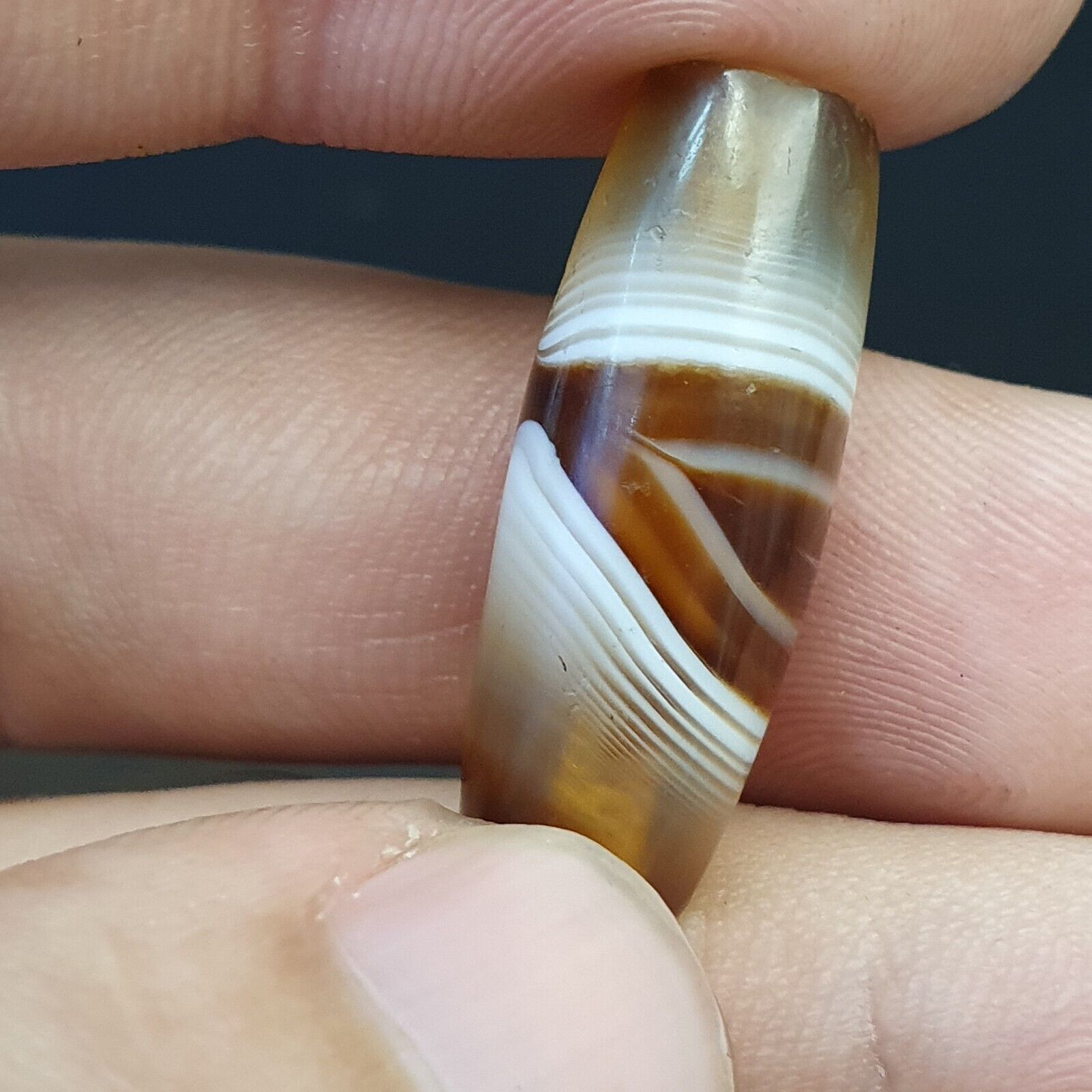 Ancient Agate Bead Pure Eye Suleimani Himalaya Amulet Religious Antiquities