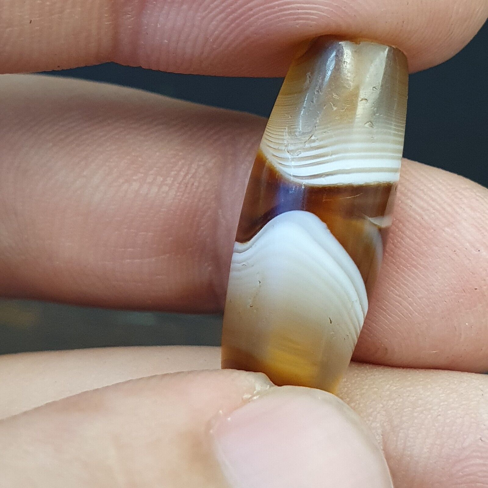 Ancient Agate Bead Pure Eye Suleimani Himalaya Amulet Religious Antiquities