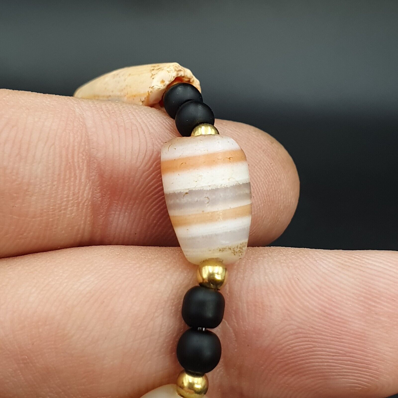Ancient Agate Beads middle eastern Eye Suleimani Himalaya Necklace