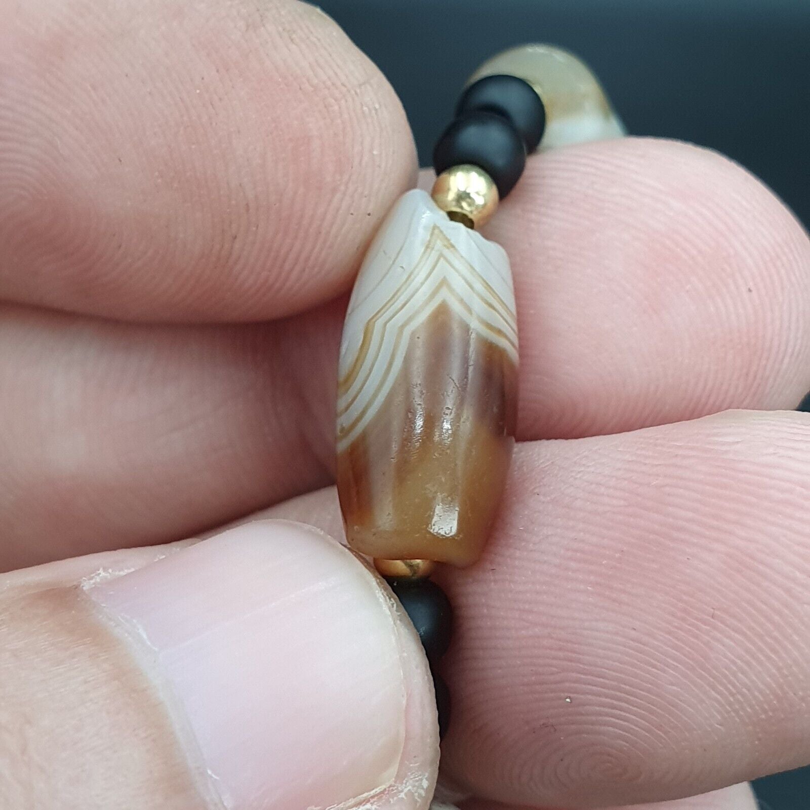 Ancient Agate Beads middle eastern Eye Suleimani Himalaya Necklace
