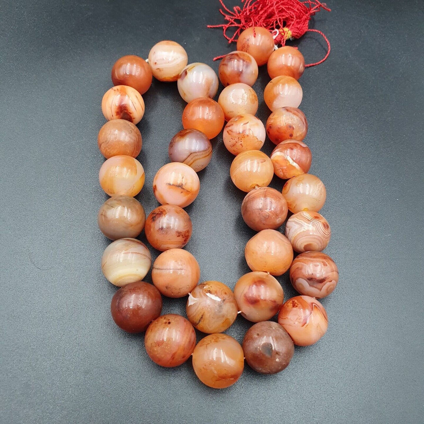 古代喜馬拉雅印度藏紅玉髓粉紅瑪瑙珠佛教祈禱瑪拉