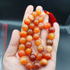 Buddhist Rosary Mala Juzu Prayer beads Tibet carnelian pink Agate 15mm Beads