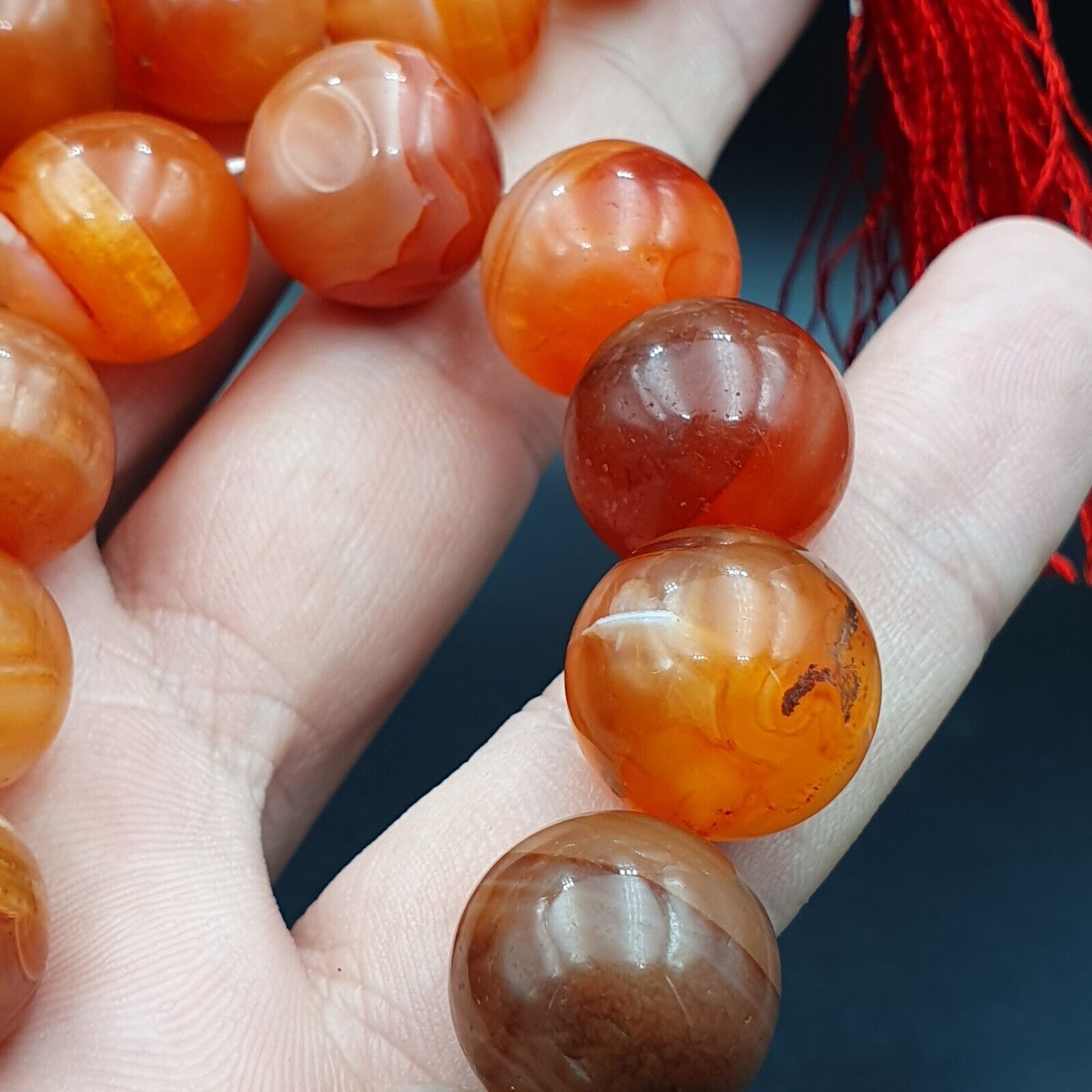 Buddhist Rosary Mala Juzu Prayer beads Tibet carnelian pink Agate 15mm Beads