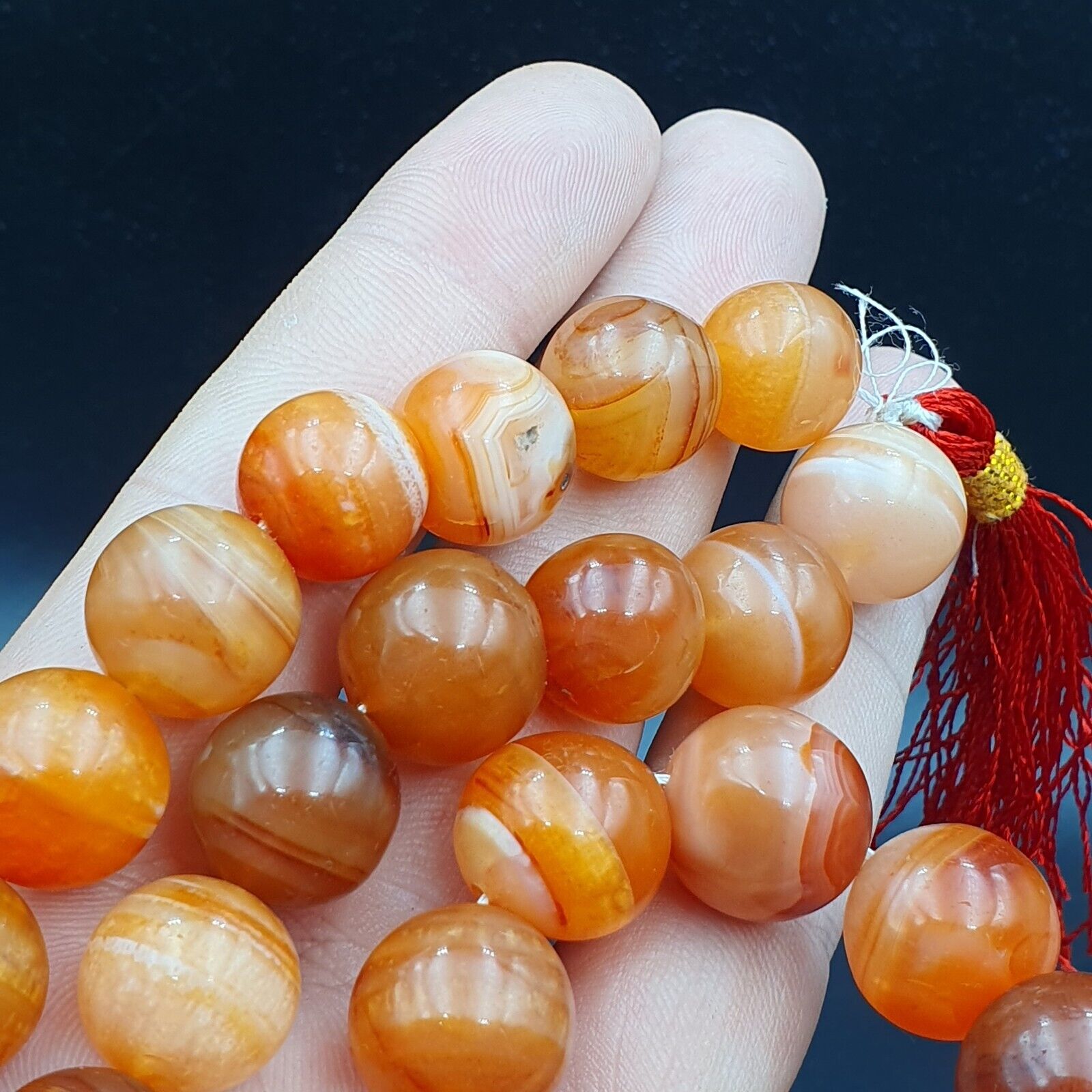 Buddhist Rosary Mala Juzu Prayer beads Tibet carnelian pink Agate 15mm Beads