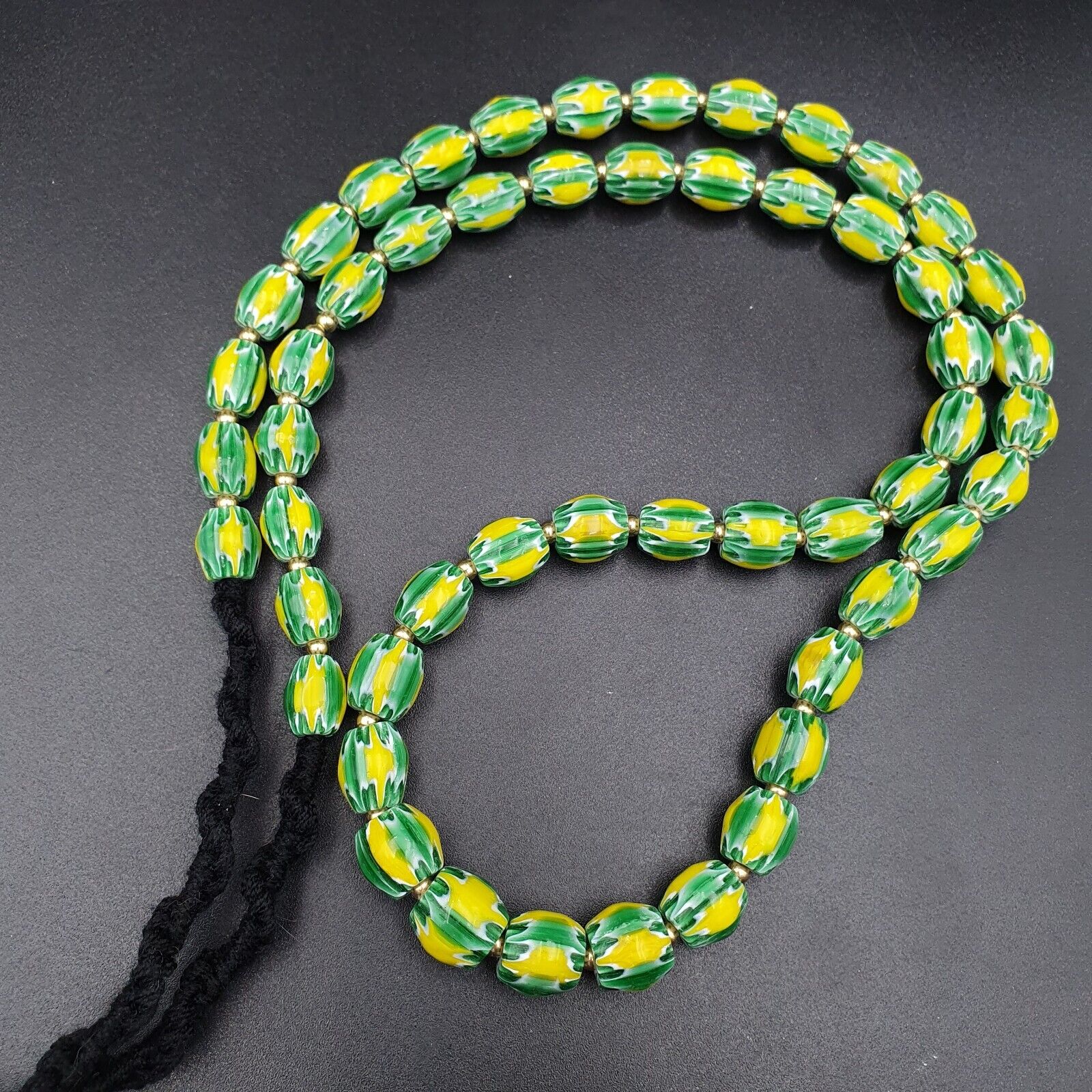 Stunning watermelon Chevrons Venetian Trade Beads Africa Authentic Antiques