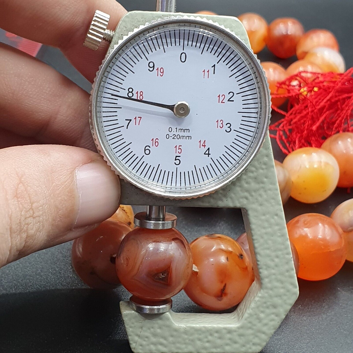 古代喜馬拉雅印度藏紅玉髓粉紅瑪瑙珠佛教祈禱瑪拉