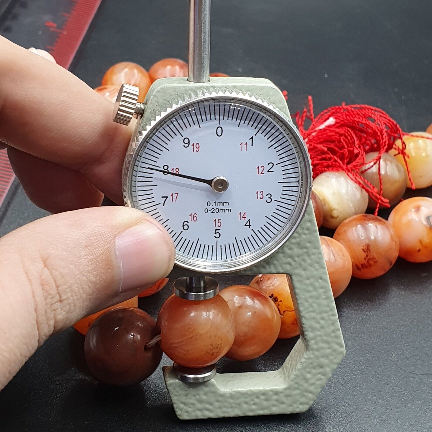 古代喜馬拉雅印度藏紅玉髓粉紅瑪瑙珠佛教祈禱瑪拉