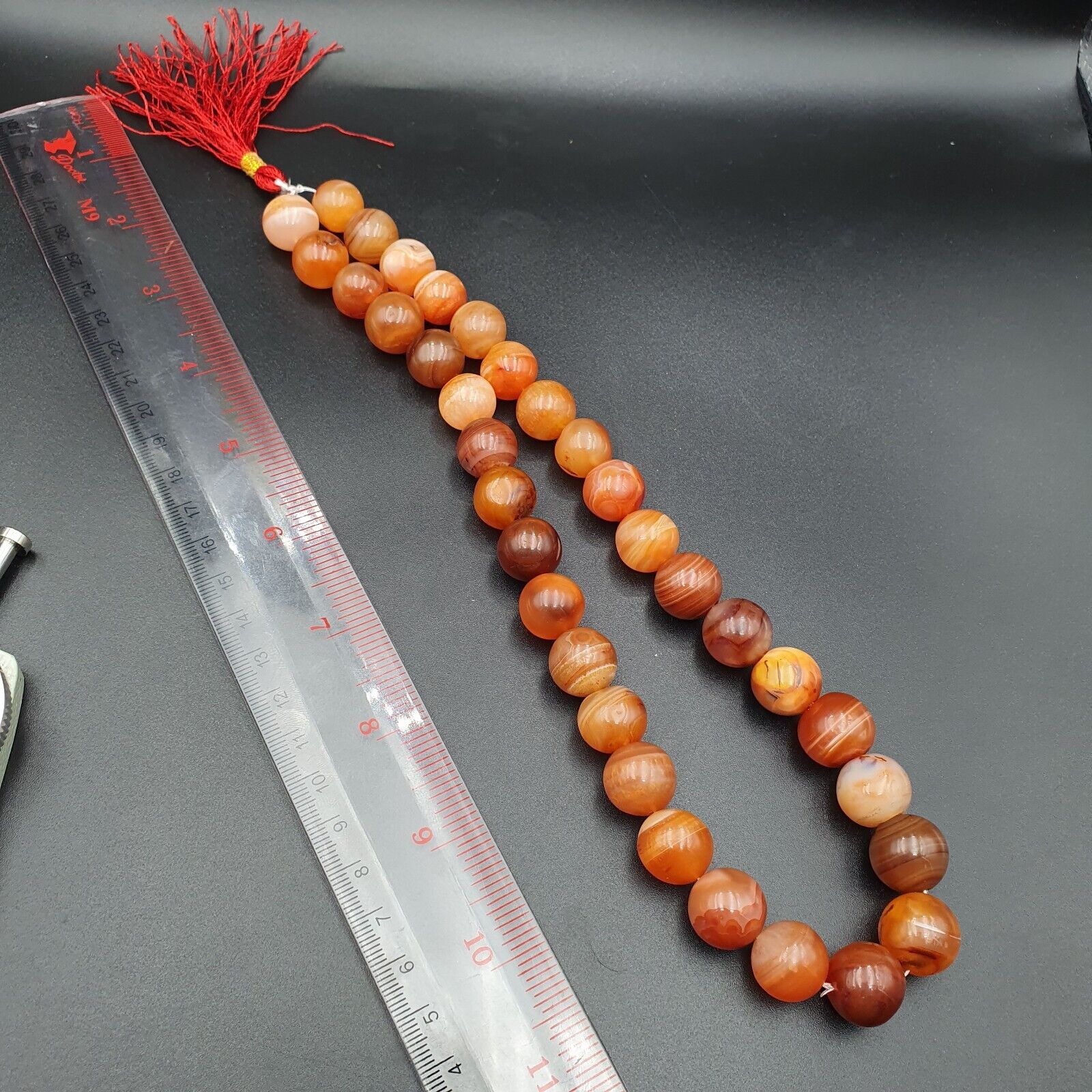 Buddhist Rosary Mala Juzu Prayer beads Tibet carnelian pink Agate 15mm Beads