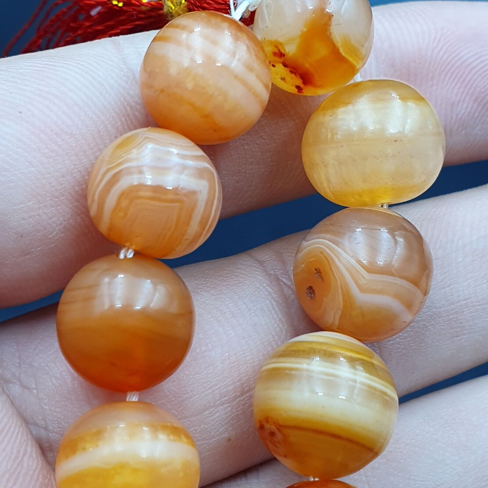 Buddhist Rosary Mala Prayer beads Tibet Nepal pink Himalayan Agate Beads