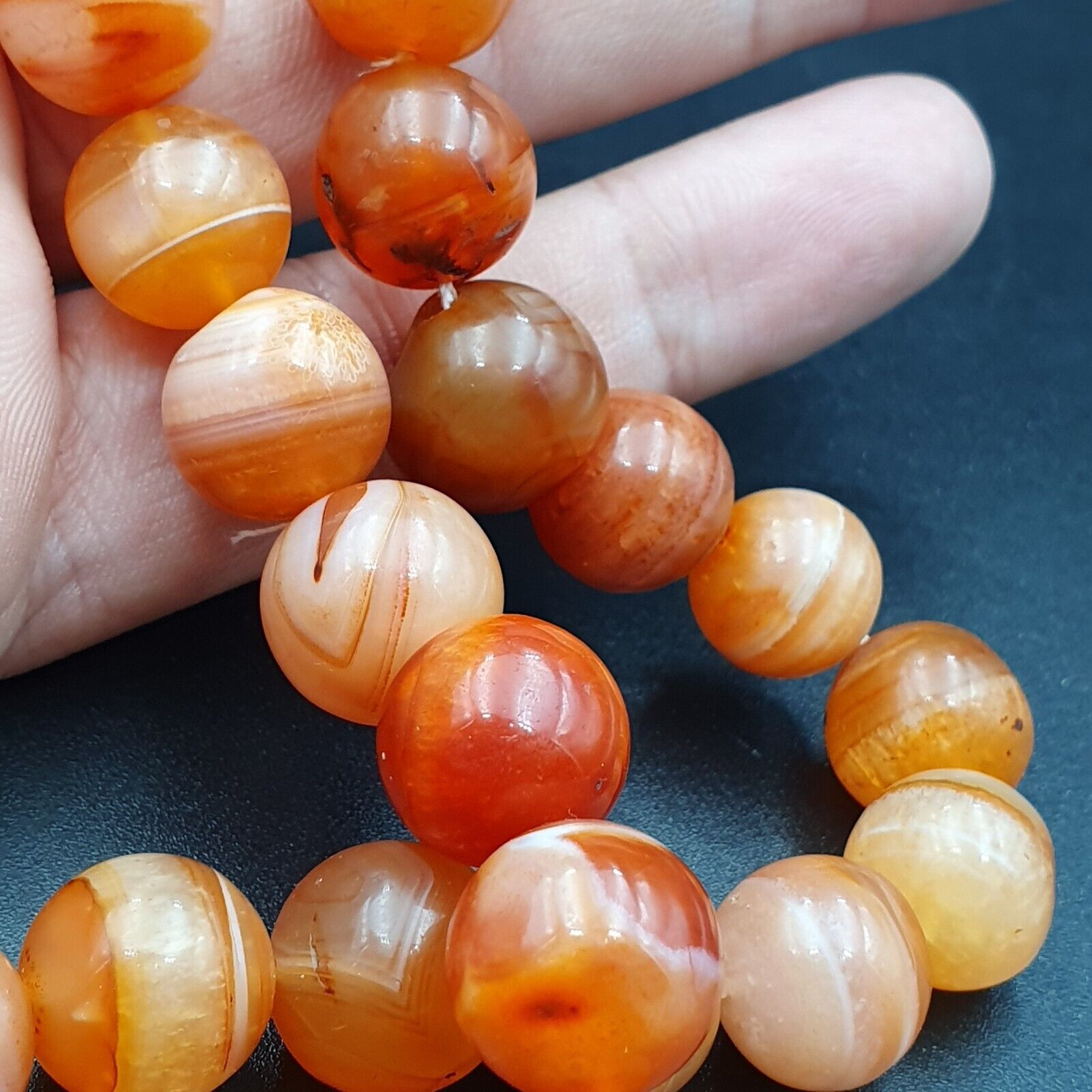 Buddhist Rosary Mala Prayer beads Tibet Nepal pink Himalayan Agate Beads