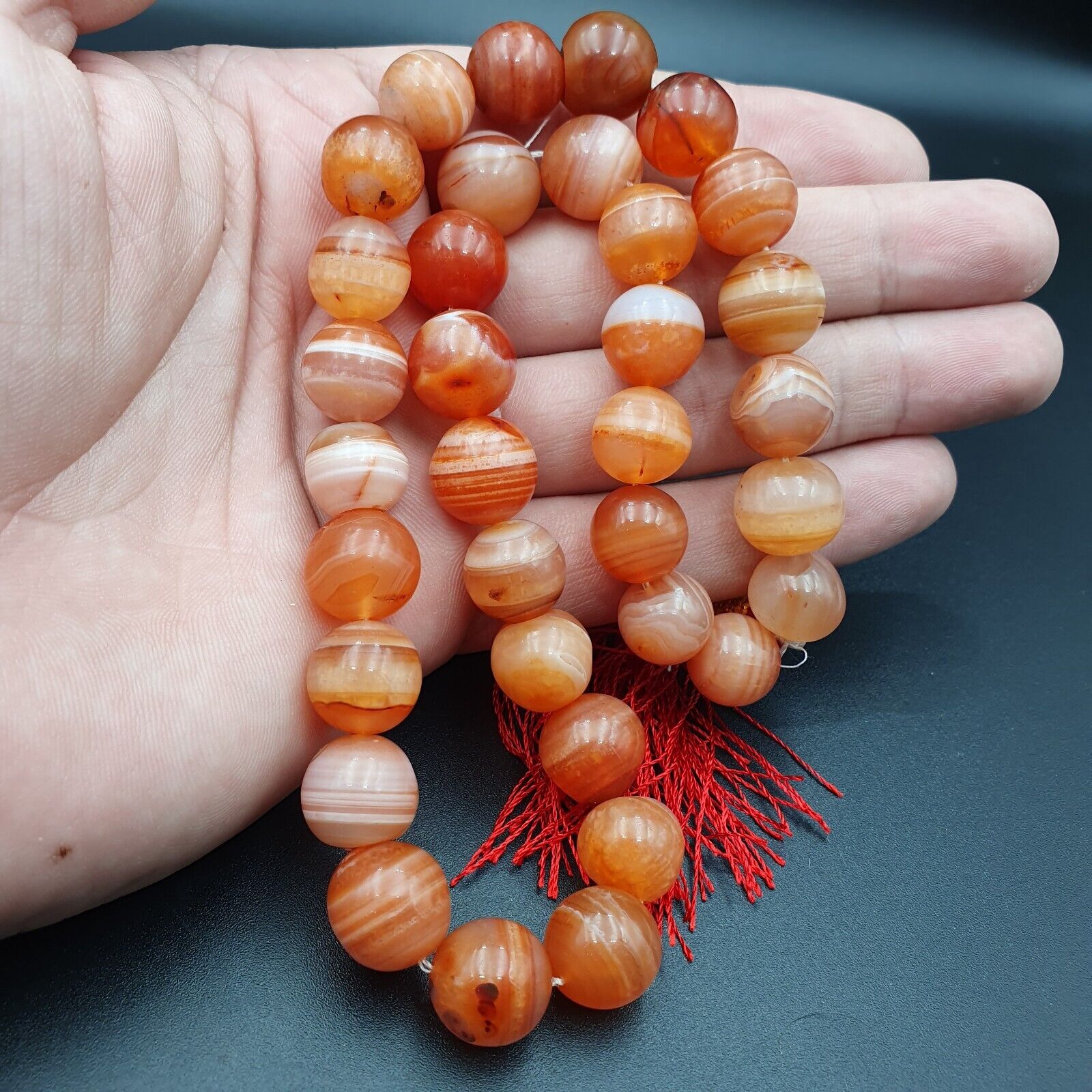 Buddhist Rosary Mala Prayer beads Tibet Nepal pink Himalayan Agate Beads
