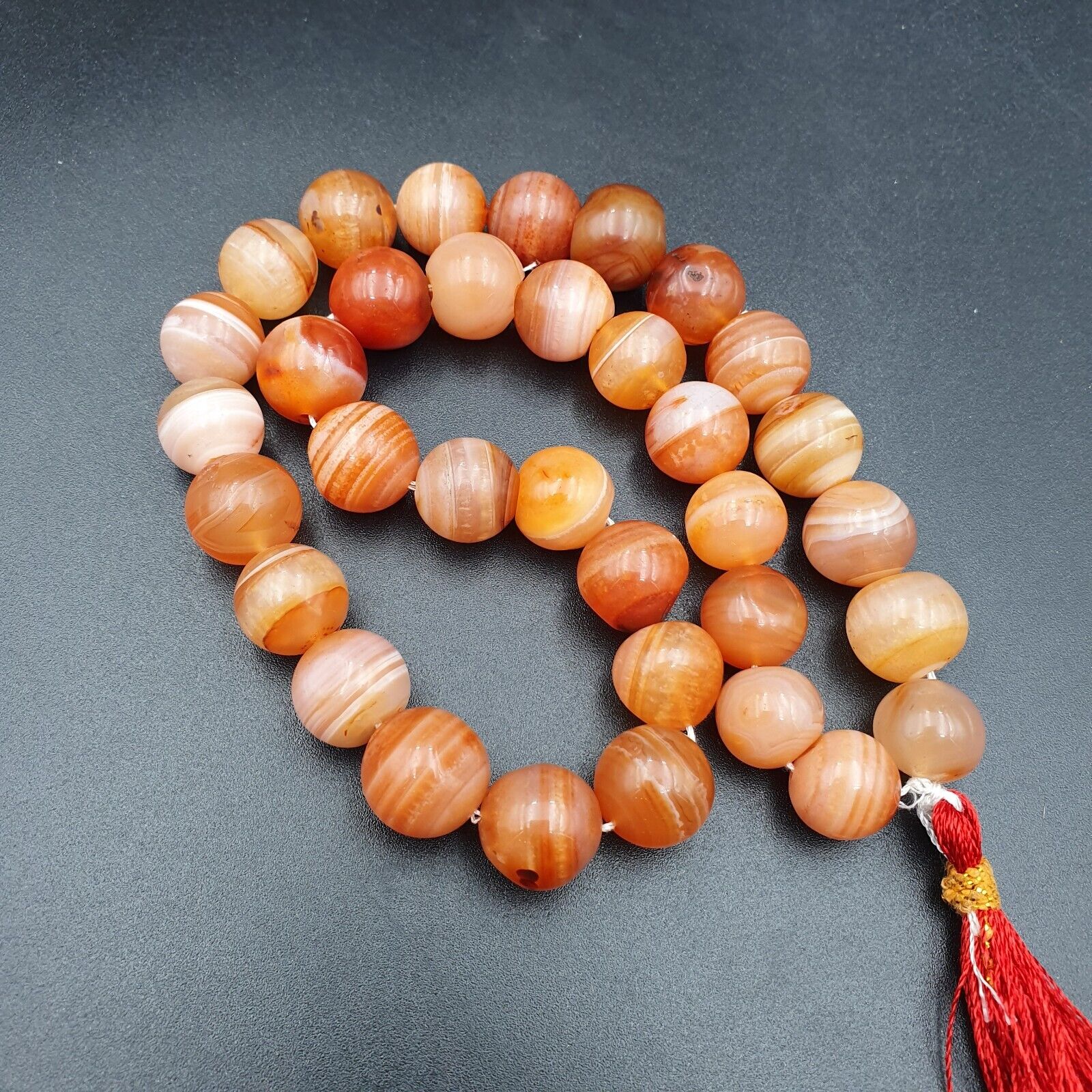 Buddhist Rosary Mala Prayer beads Tibet Nepal pink Himalayan Agate Beads