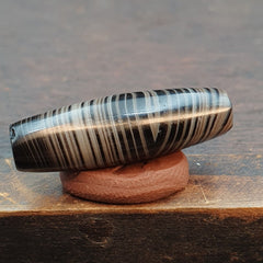 Himalayan Indo Tibetan Agate bead Suleimany Lines Pattern Agate Amulet Bead BD#9