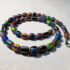 Venetian Inspired Glass Beads collection Multicolor Chevron Beads Necklace #111
