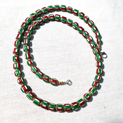 East Oasis Venetian Inspired Watermelon Chevron Glass Bead Necklace No 113