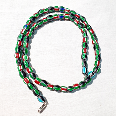 Venetian Inspired Glass Beads collection Multicolor Chevron Beads Necklace #112