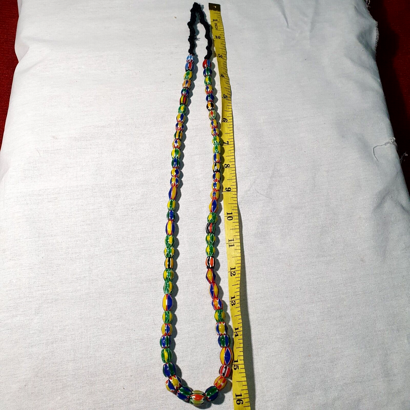 Venetian Inspired Glass Beads melon Chevron Beads Necklace #115