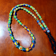 East Oasis Venetian Inspired Melon Chevron Bead Necklace No 115, 30 Inch Strand