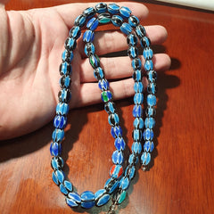 Amazing Venetian Inspired Glass Beads Multicolor Chevron Beads Necklace #104