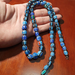 Amazing Venetian Inspired Glass Beads Multicolor Chevron Beads Necklace #104