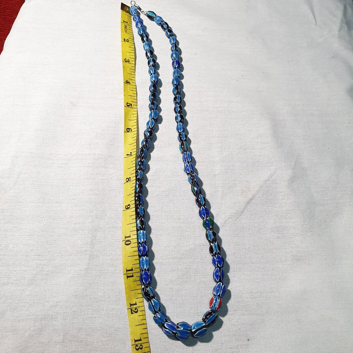 Erstaunliche venezianisch inspirierte Glasperlen-Halskette mit mehrfarbigen Chevron-Perlen #104
