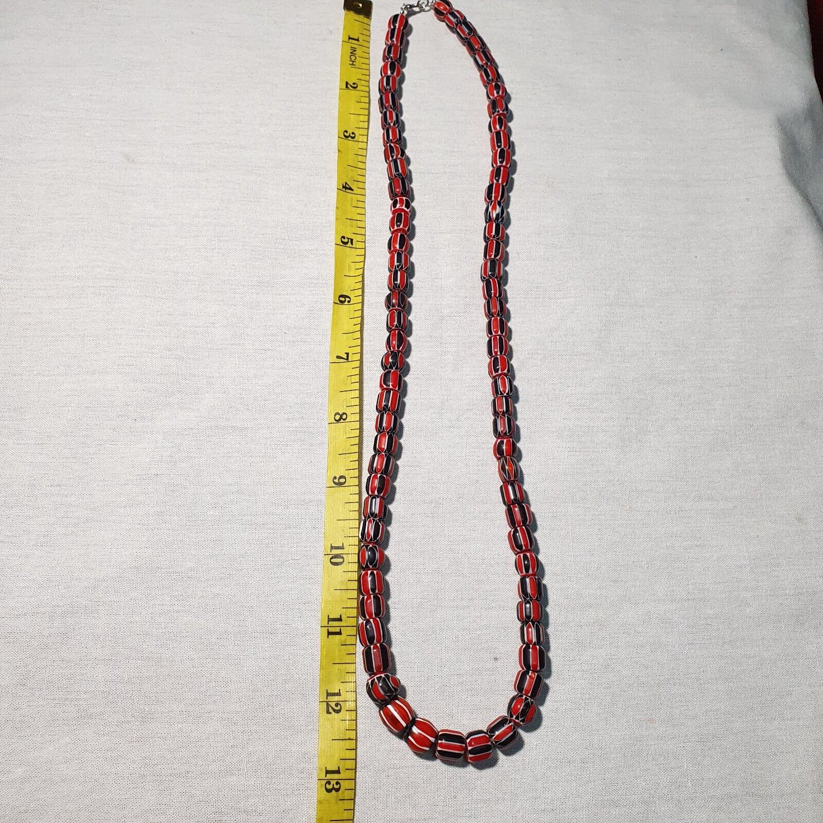 Amazing Venetian Inspired Glass Beads Multicolor Chevron Beads Necklace #106