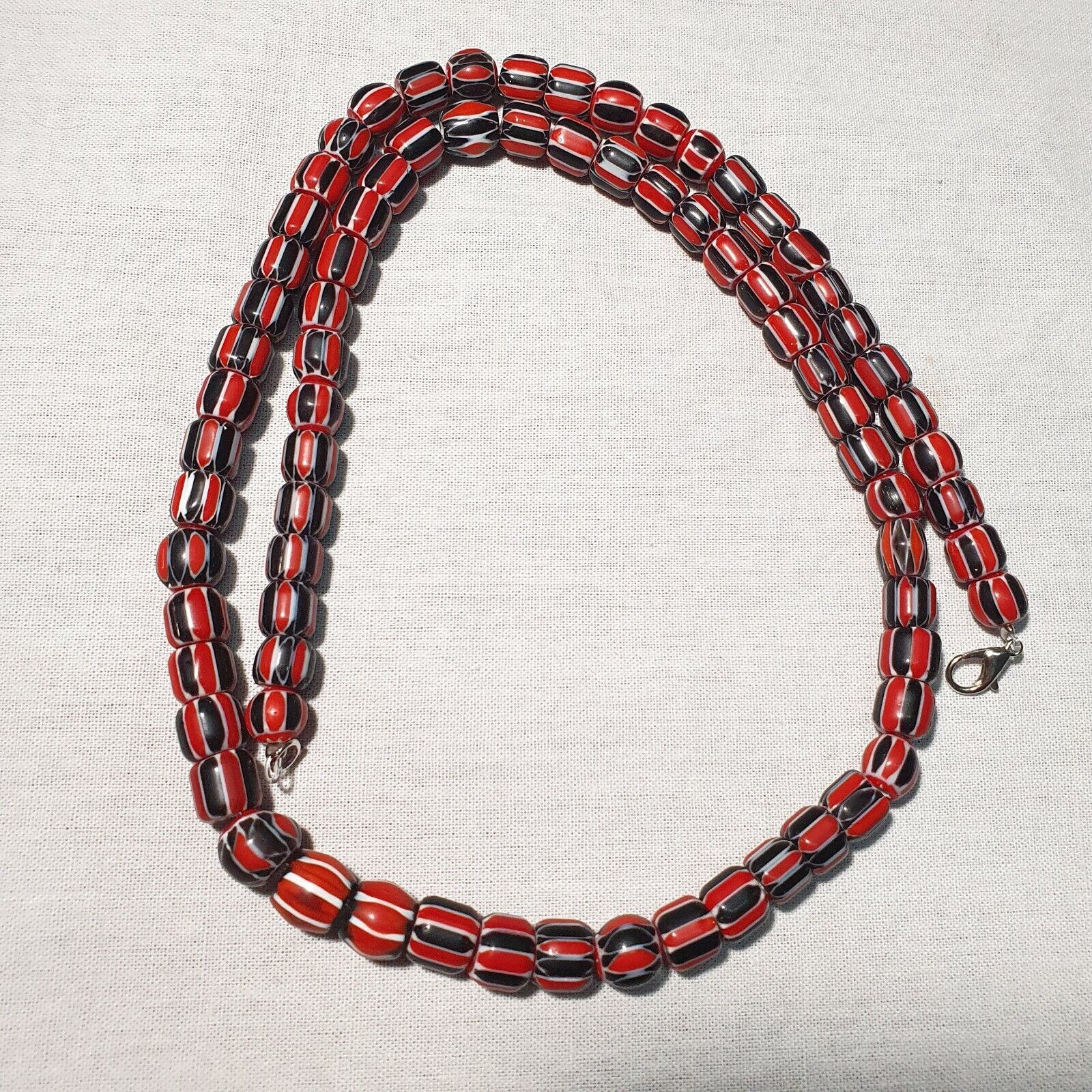 Amazing Venetian Inspired Glass Beads Multicolor Chevron Beads Necklace #106