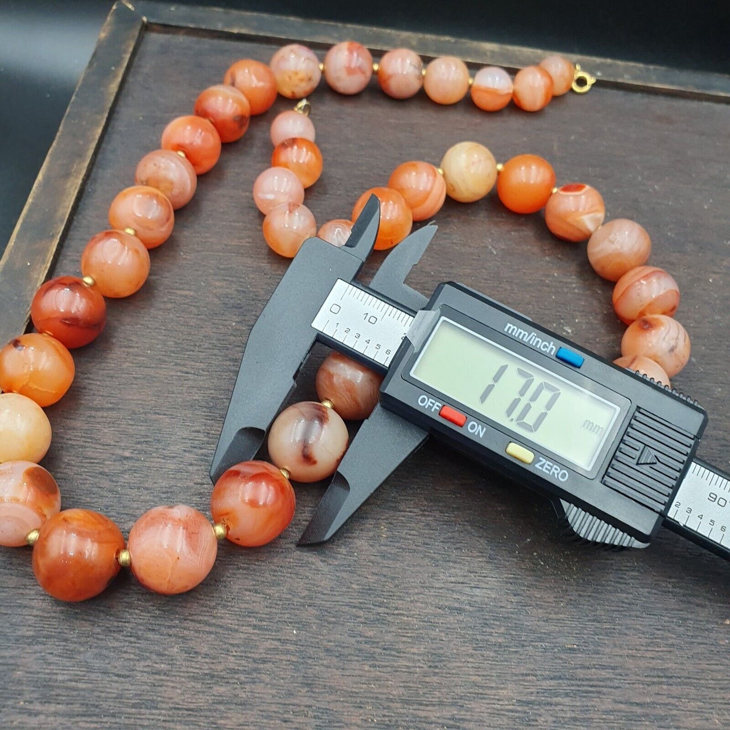 古董印度西藏紅玉髓老瑪瑙珠部落珠珠寶項鍊