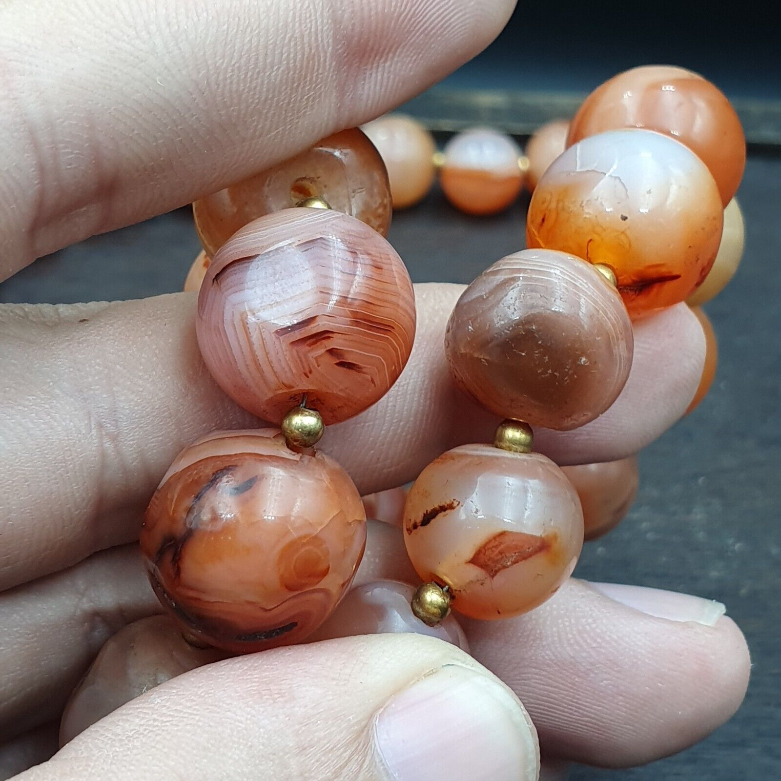 Antique Indo Tibetan Carnelian Old Agate Beads Tribal Beads Jewelry necklace