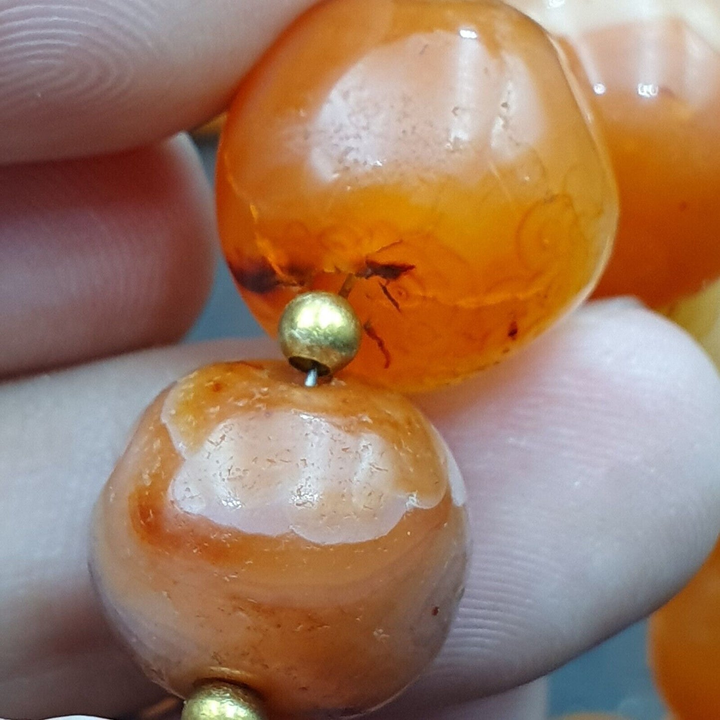 古董印度西藏紅玉髓老瑪瑙珠部落珠珠寶項鍊
