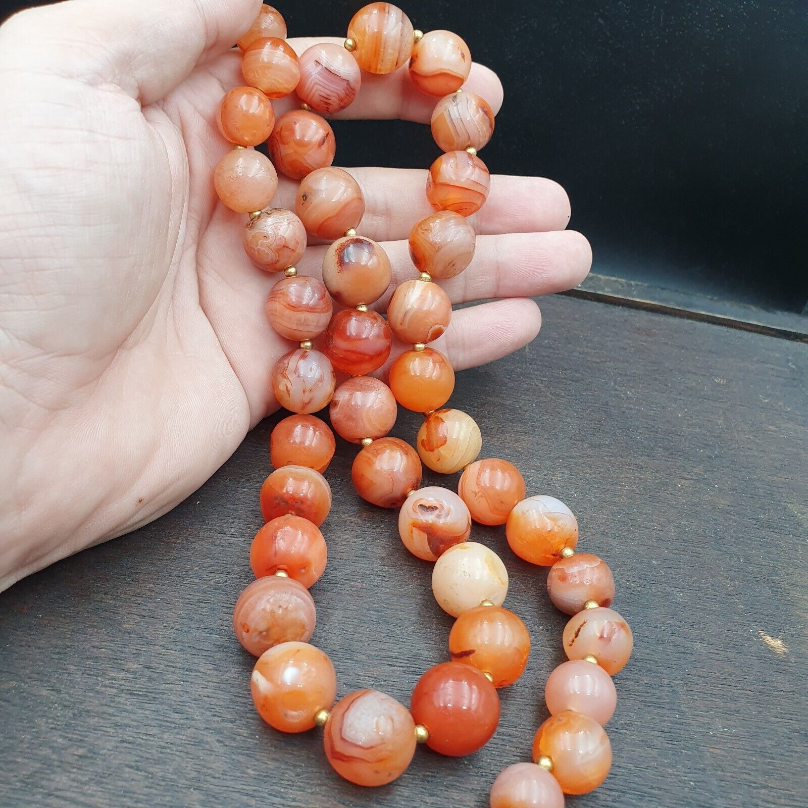 Antique Indo Tibetan Carnelian Old Agate Beads Tribal Beads Jewelry necklace