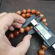 East Oasis Old Indo Tibetan Carnelian Agate Bead Necklace in Warm Orange Tones