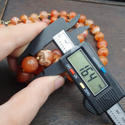 East Oasis Old Indo Tibetan Carnelian Agate Bead Necklace in Warm Orange Tones