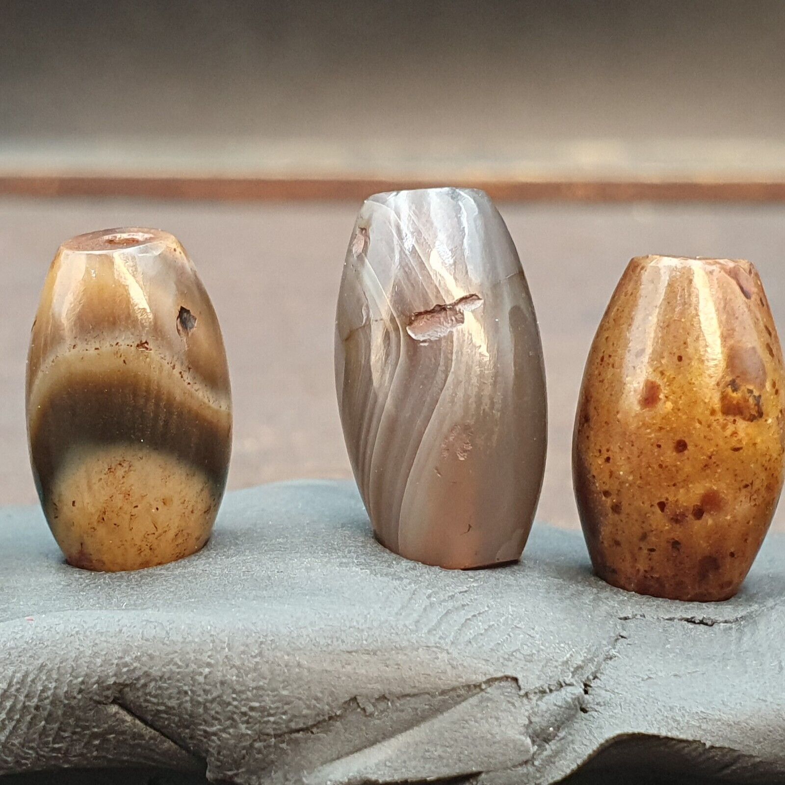 Himalayan Tibetan Bhutan Nepalese Afghani Indian Old Agate Beads Artifacts Lot