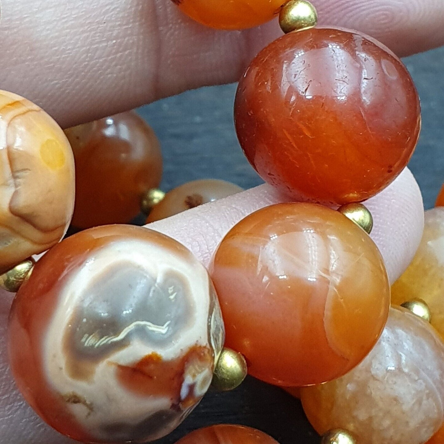 舊古董印度西藏紅玉髓瑪瑙珠紅玉髓珠珠寶項鍊