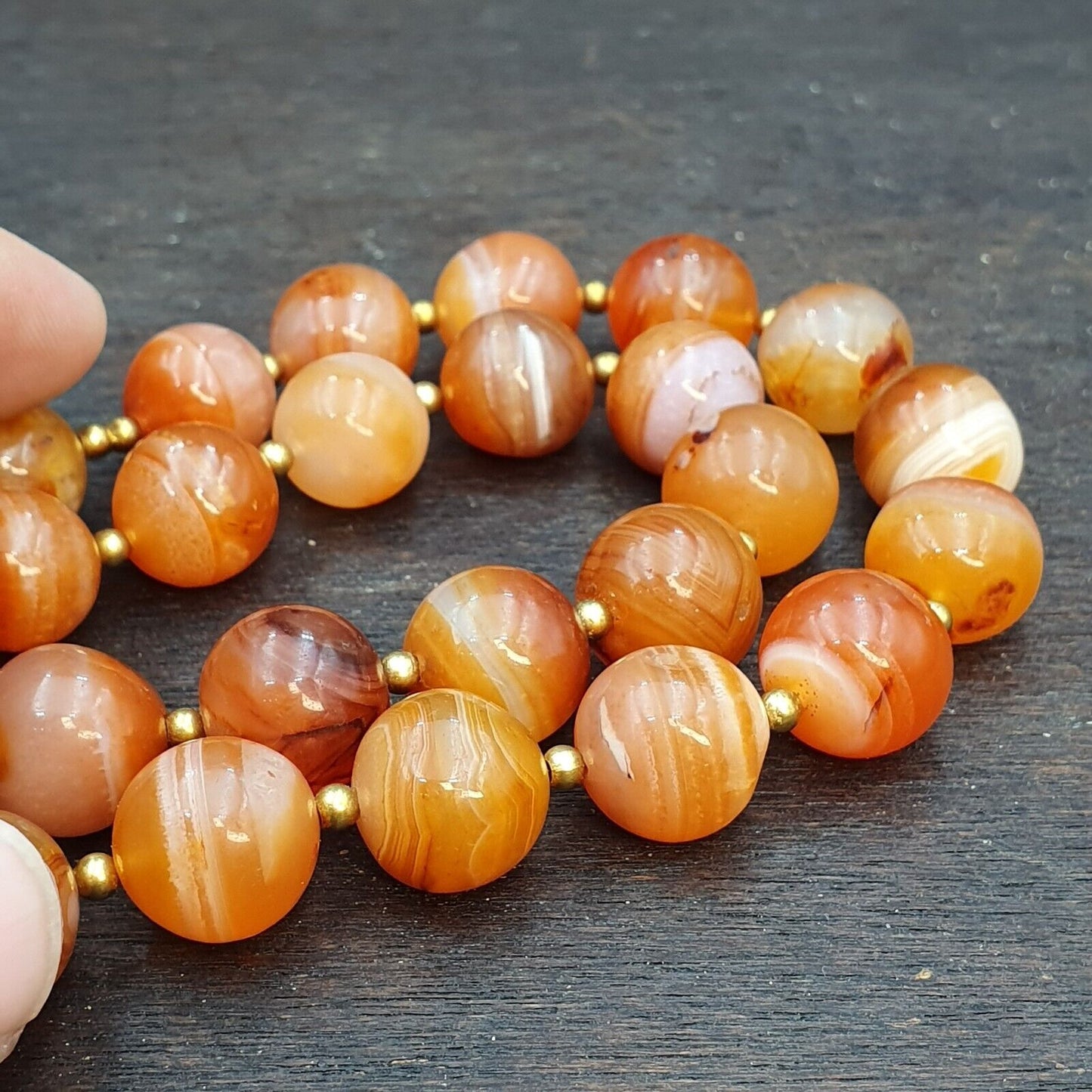 舊古董印度西藏紅玉髓瑪瑙珠紅玉髓珠珠寶項鍊