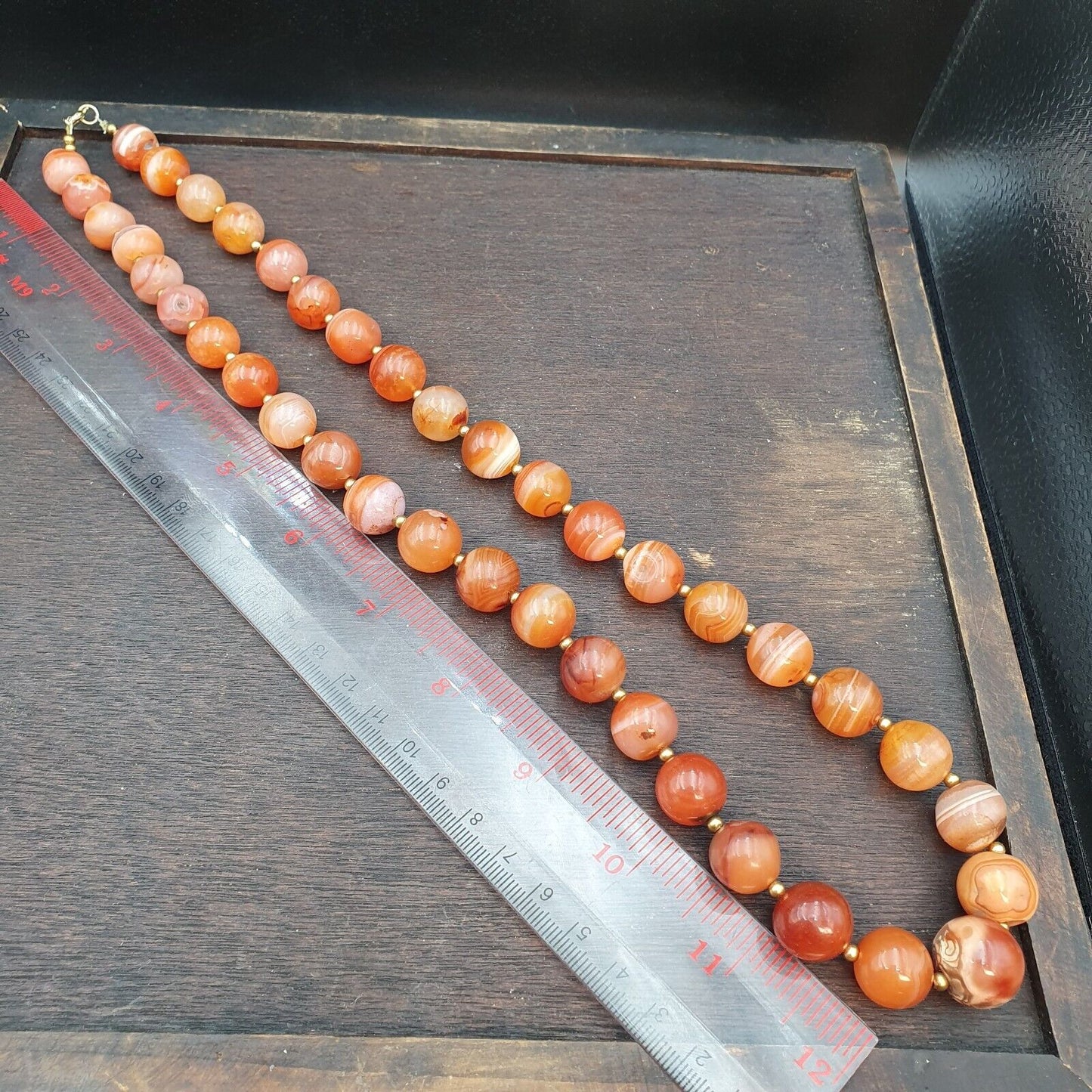 舊古董印度西藏紅玉髓瑪瑙珠紅玉髓珠珠寶項鍊