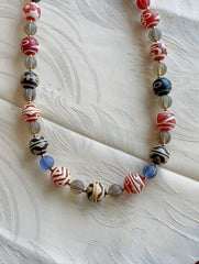 HIMALAYAN Indo Tibetan Central Asian Etched Agate African Glass beads 13-14mm