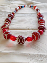 HIMALAYAN Indo Tibetan Central Asian Etched Agate African Glass beads 13-19mm