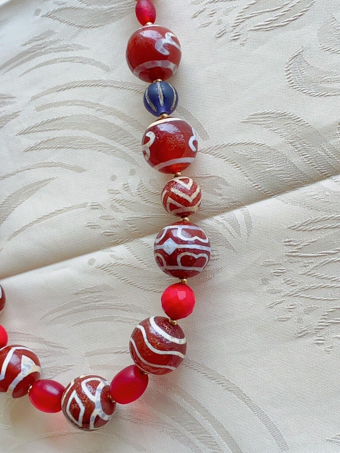 HIMALAYAN Indo Tibetan Central Asian Etched Agate African Glass beads 13-19mm