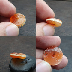 Ancient Agate Bead Himalayan Indo rare stripe Disc shape Agate Big Bead 16.8mm