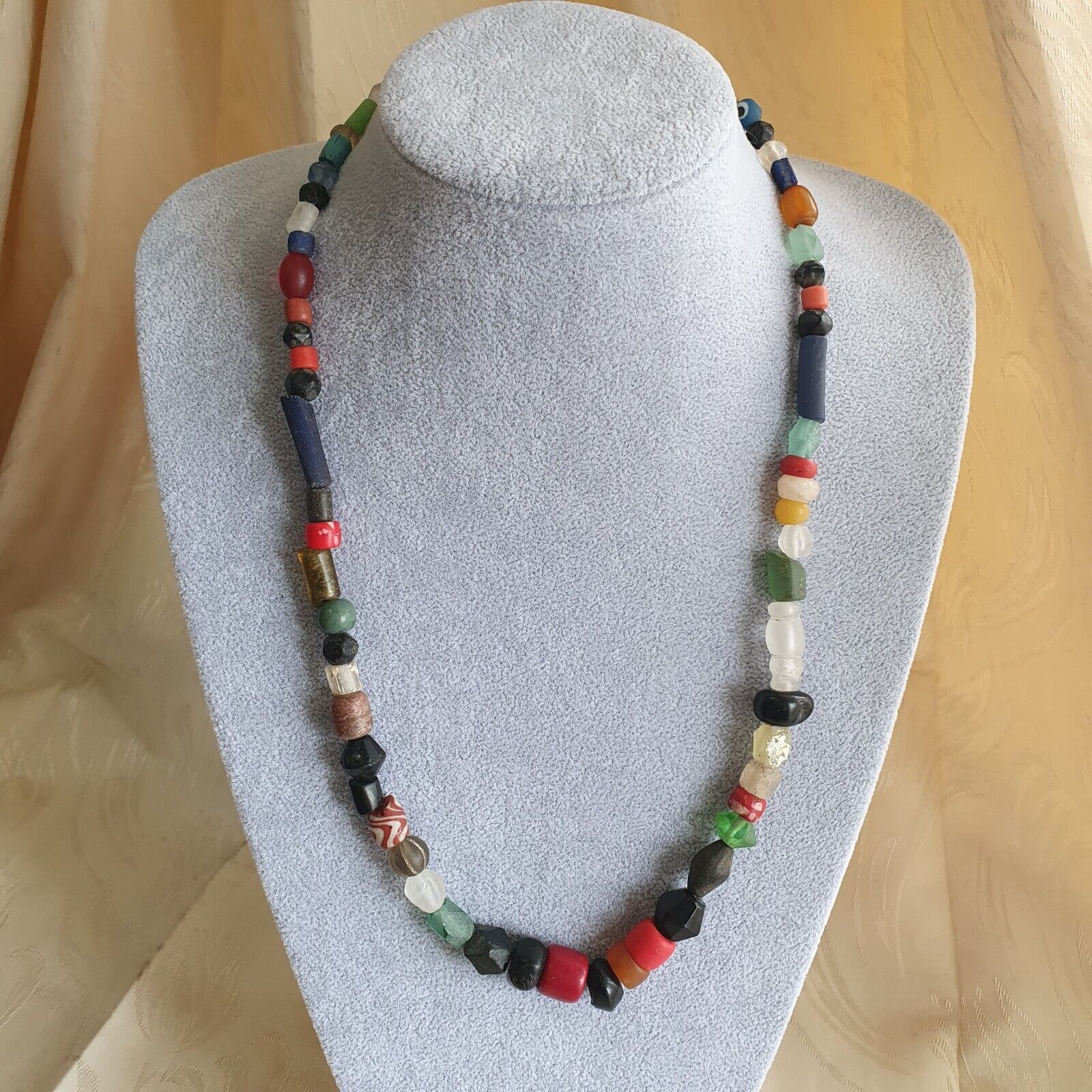 OLD Roman to Islamic mix Old Traded African MIX Beads with crystal Necklace