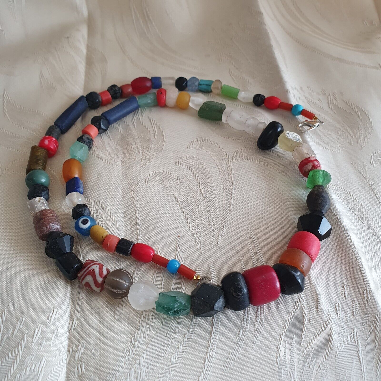 OLD Roman to Islamic mix Old Traded African MIX Beads with crystal Necklace