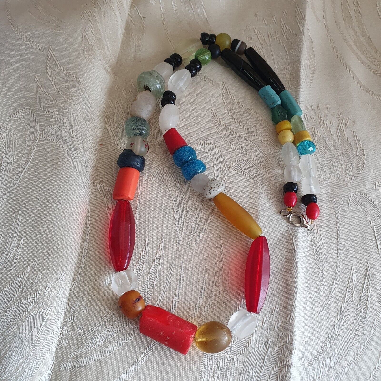 OLD Roman to Islamic mix Old Traded African MIX Beads with crystal Necklace