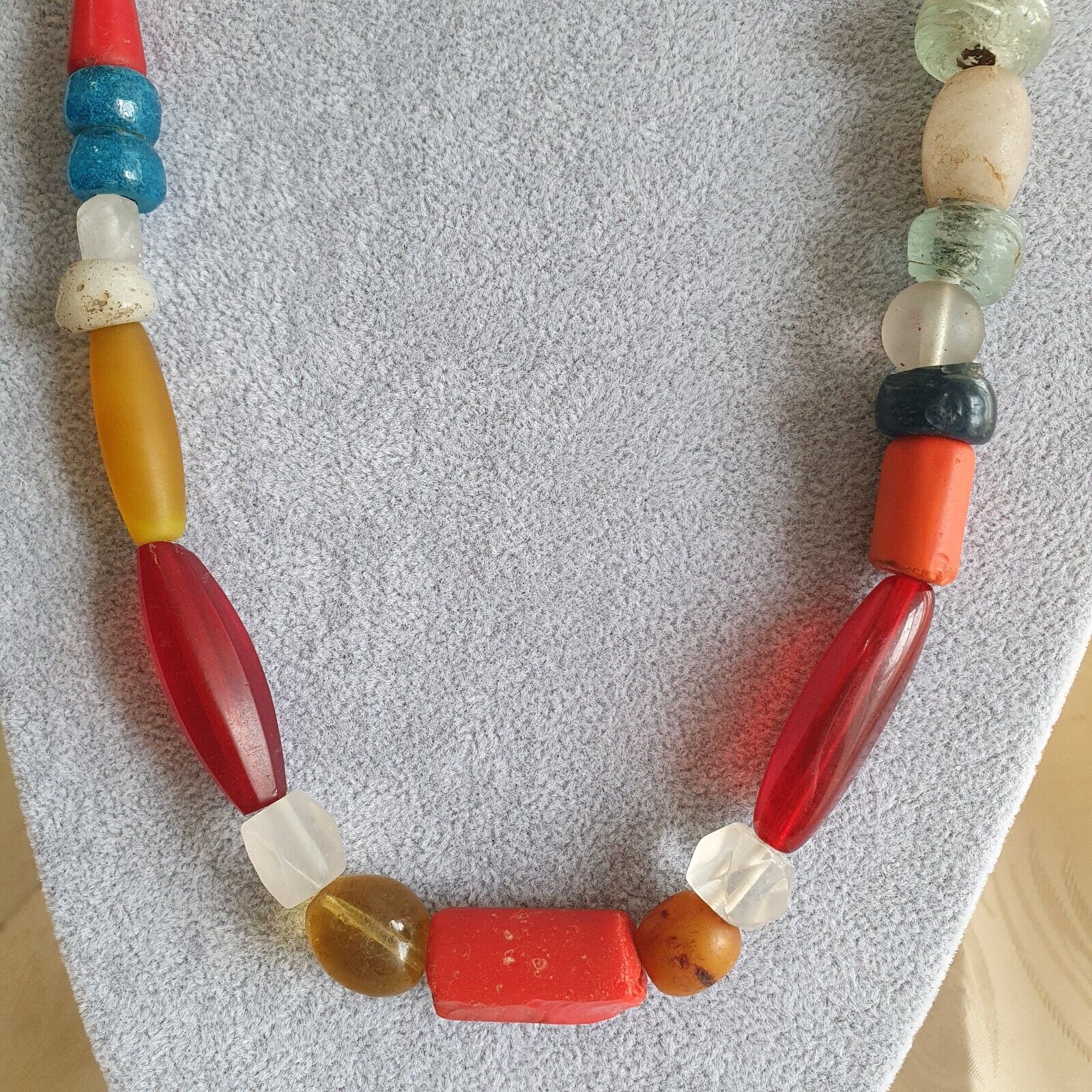 OLD Roman to Islamic mix Old Traded African MIX Beads with crystal Necklace