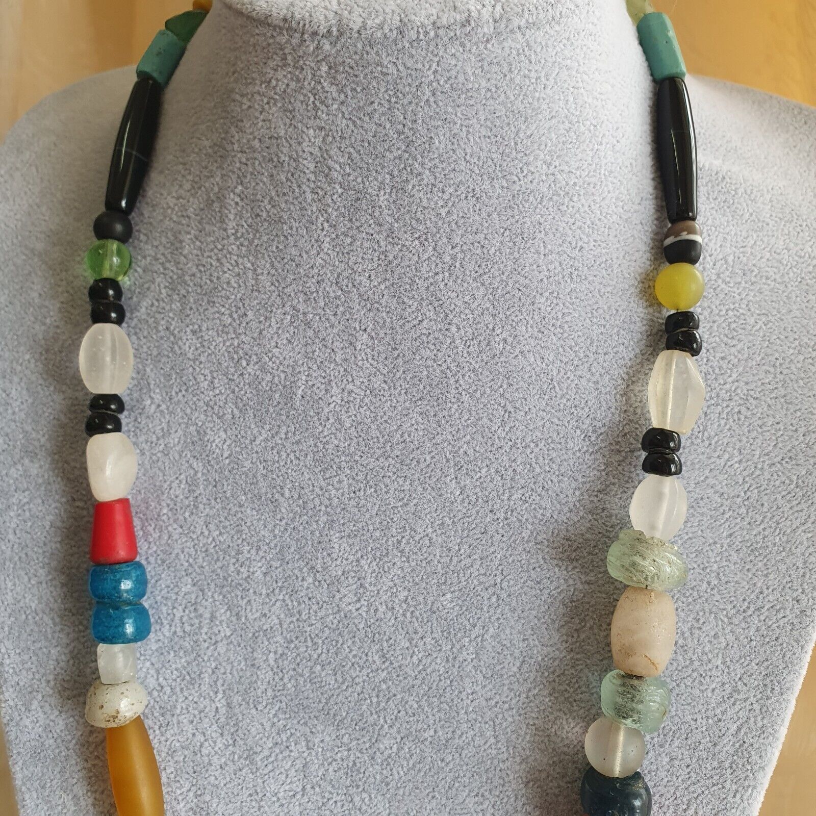 OLD Roman to Islamic mix Old Traded African MIX Beads with crystal Necklace